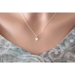 Tiny Sterling Silver Heart Necklace